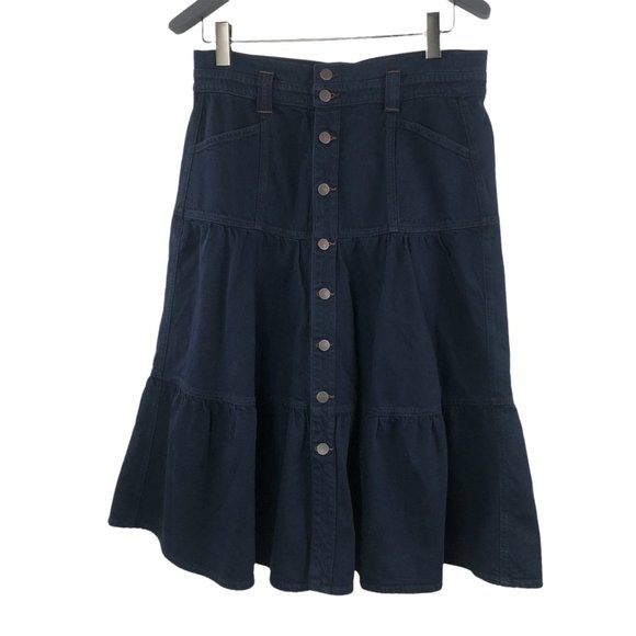 NEW Veronica Beard Lennon Tiered Denim Jean Skirt Size 14 SOLD OUT ONLINE - Picture 2 of 16